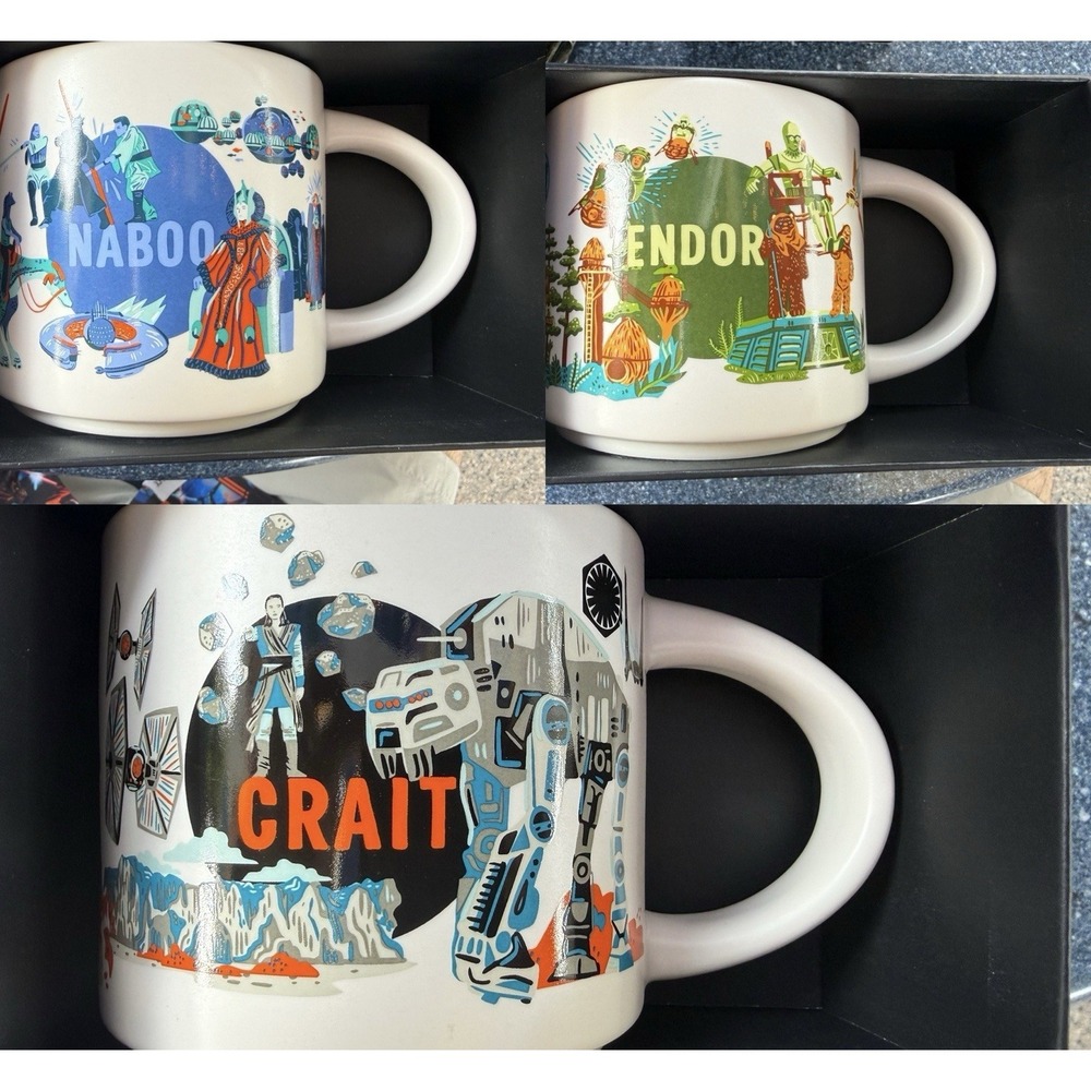 Starbucks Been There Series Star Wars Mug Bundle Naboo Endor Crait NIB Set of 3